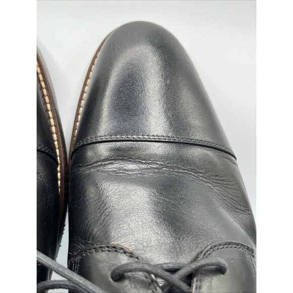 Wallin & Bros Cap Toe Black Leather Lace Up Dress Shoes Size 12M Made in Brazil - Picture 6 of 12